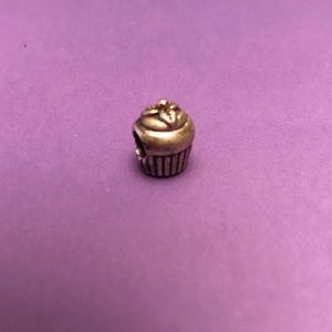 Retired Pandora Cupcake Charm with 24k accent